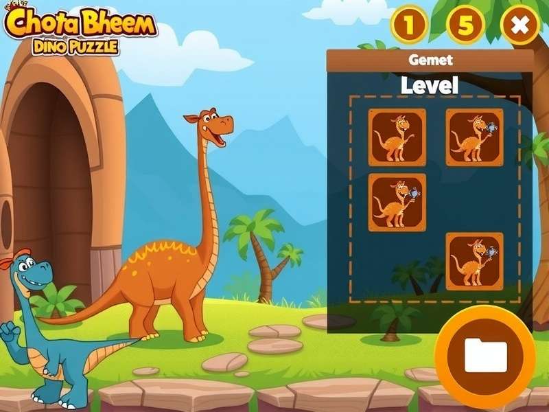 Chhota Bheem Dino Puzzle level selection screen
